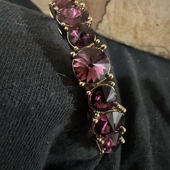 Tasha Gold Plate Bracelet with Purple Crystal Stones - Picture 3 of 4